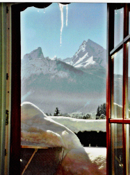Aussicht im Winter vom Wohnzimmer